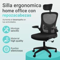 Silla de Oficina Ajustable y Reclinable Soporte Lumbar, Reposacabezas Ajustable, Plegable, Transpirable, Ruedas Giratorias 360° Soporta hasta 120kg - details 16