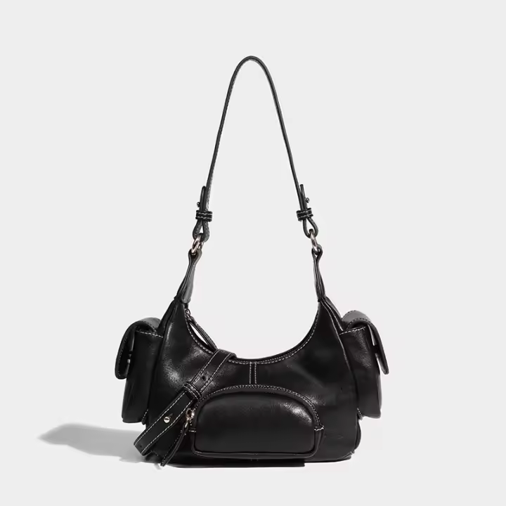 Nuevo bolso de estilo retro americano con diseño de locomotora, bolso de axila, bolso de mensajero de hombro de cuero vacuno. - 1