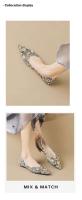 Cómodos zapatos planos con lazo plateado y vestido de cuña baja, zapatos de ballet informales ligeros - details 0