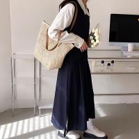 Bolso de ratán tejido para mujer, bolsa de hombro de gran capacidad para vacaciones en la playa, informal, a la moda - details 14