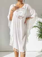 Vestido playero de talla grande para mujer, suave, de ganchillo, falda envolvente para bikini, para trajes de baño, tallas extendidas, elementos esenciales para vacaciones - details 5
