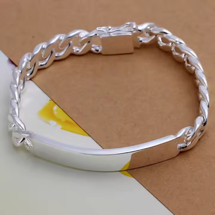 pulsera de plata de ley 925 para hombre y mujer, cadenas, joyería de moda, regalos - 1