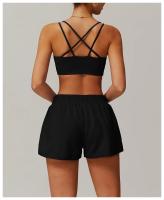 Sujetador de Yoga cruzado con espalda con fugas para mujer, Top deportivo ajustado a prueba de golpes de secado rápido para gimnasio, Top deportivo para correr al aire libre, camiseta sin mangas de Color sólido - details 11