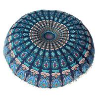 Funda de almohada redonda de Mandala para el hogar, cubierta de cojín bohemia de 40CM con estampado de flores para Hotel - details 8