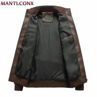 Chaqueta de Cuero con Cremallera para Hombres Estilo Motociclista Vintage para Otoño-Invierno - details 2