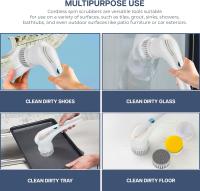 Limpiador Eléctrico Portátil Cepillo de Limpieza con 5 Cabezas Recargables para Baño, Cocina, Piso, Zapatos, Espejo, Bañera Accesorio de Hogar de Laundry & Cleaning Equipment - details 3