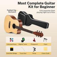 Kit de Guitarra Acústica Modelo Dreadnought Cortado 41 Pulgadas Estaca de Cuerdas Afinadora - details 2