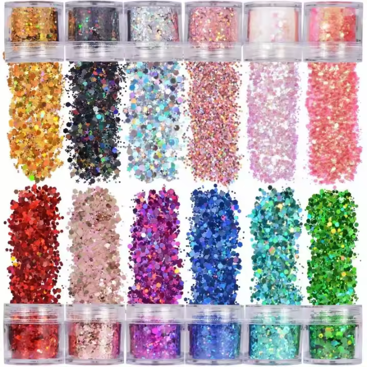 Lentejuelas brillantes holográficas, Cara, Cuerpo, Ojo, Cabello, Uñas - 1