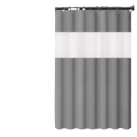 Cortina Baño Gris Cortinas Baño Impermeables EVA Cortinas de Ducha Anillos de Cortina Incluidos Cortina Ducha Semi Transparente Cortinas de Baño Largas 180 x 180CM - details 0