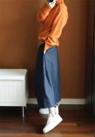 Otoño Invierno naranja cuello alto cachemir mujeres suéter grueso Casual básico Jersey tejido suéter Tops sueltos - details 6