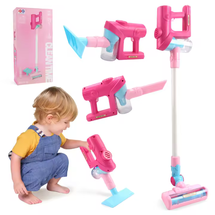 Kids Electic Mini Vacuum Cleaner Simulation Housework Dust Catcher With Light & Music Educational Pretend Play Toy for Kid Gifts - 1
