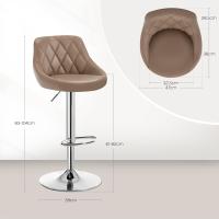 Taburete de Bar de Terciopelo Altura Ajustable, Giratorio, Poltrona de Cocina, Diseño Gris Oscuro - details 90