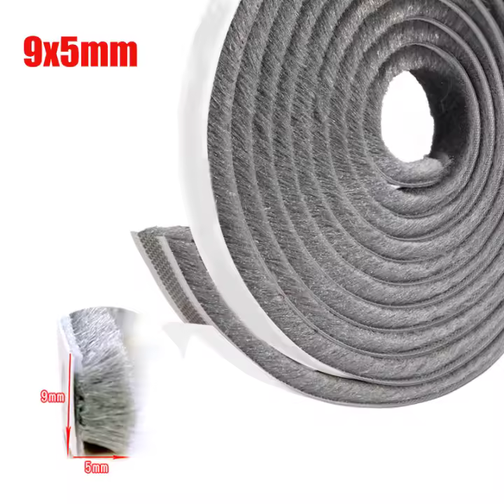Tira de sellado para ventana y puerta, cepillo a prueba de viento y sonido, cinta autoadhesiva para parabrisas, 3/5M - 1