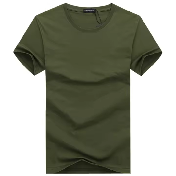4 Uds. Camisetas de algodón de color sólido con diseño creativo Simple, camiseta de manga corta de estilo recién llegado para hombre de talla grande - 1