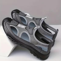 Sandalias Deportivas Transpirables para Hombres Color Sólido, Zapatillas Casuales de Toda Temporada, Ligeras y Duraderas, Antideslizantes con Tejido Superior y Interior, Suela de PU y Plantilla - details 0