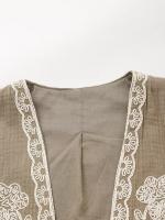 BUNO-chaleco bordado con cuello en V a la moda para mujer, Tops, chaqueta informal Vintage sin mangas para mujer - details 3