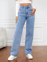 Pantalones vaqueros elásticos lavados para mujer, jeans de pierna recta, moda - details 12