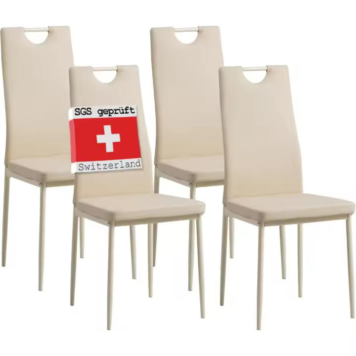 Conjunto de Silla de Comedor de Descuento Promocional Silla de Comedor Asequible con respaldar cómodo, cuero suave, duradero, fácil de limpiar, sencillo y elegante Estilo nórdico Disponible en 4 Colores - 1