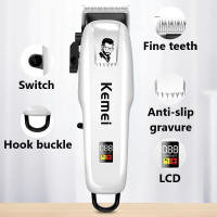 Kemei-cortadora eléctrica inalámbrica profesional para hombre, máquina para cortar el pelo, recargable por USB, con pantalla LCD - details 7