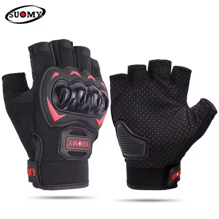 Guantes de Motocicleta SUOMY para Verano para Hombres Medio Dedo Antideslizante Transpirable para Carreras Fuera de Carretera Sin Dedos - 1
