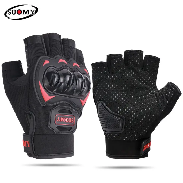 Guantes de Motocicleta SUOMY para Verano para Hombres Medio Dedo Antideslizante Transpirable para Carreras Fuera de Carretera Sin Dedos - 1