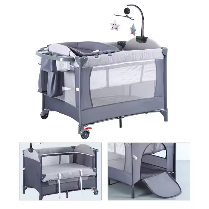 PANGDUBE-cuna multifuncional para bebé de 0 a 3 años, cama para recién nacido de 104x76cm, cunas con cambiador, Corralito, cama para dormir - 1
