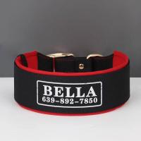Collar ancho personalizado perros, collares acolchados nailon identificación mascotas, collar nombre de con estampado gratuito - details 11