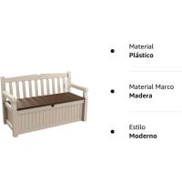Baúl almacenaje, Capacidad 265L, Resina, Color Beige, 140 x 60 x 84 cm - details 4