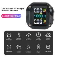 Sistema de supervisión de presión de neumáticos TPMS para motocicleta, 0-6,6 bar, 2 sensores, pantalla colorida precisa, probador de neumáticos, accesorios para motocicleta - details 0