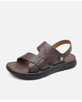 Sandalias de piel de vaca de capa superior nuevas 2025, zapatos de playa transpirables para hombre, zapatos casuales de suela suave para papás de mediana edad y mayores. - details 4