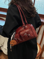 Versión coreana retro de un solo hombro, bolso axilar de gran capacidad, bolso baguette para viajes diarios, bolso Boston, bolso de almohada para mujer - details 17