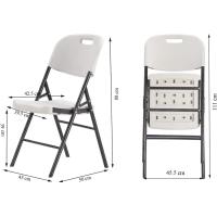 Set 2 Sillas De Exterior, Sillas Plegables, Acero Plástico, Gris Claro, Ahorro De Espacio, para Balcón Camping - Dimensiones AxANxFON: 78 x 37 x 45 cm - Art - details 19