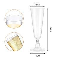 Copas desechables de plástico para Bar, Copas de champán brillantes, flautas de champán transparentes, Copas de tostado para fiesta de bodas, 25 piezas, 150ml - details 1