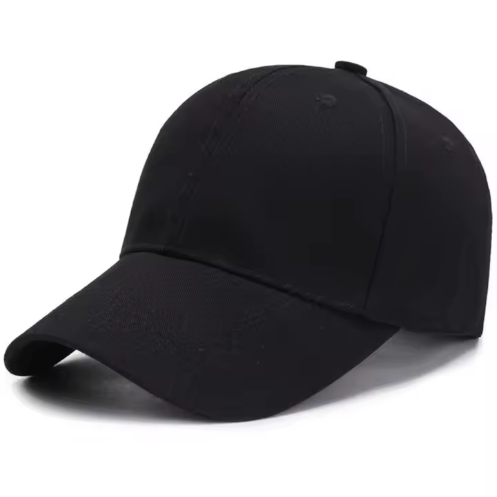 Gorra de béisbol de algodón con protección UV para hombre y mujer, gorro deportivo ajustable de verano, visera ancha, informal, color negro - 1