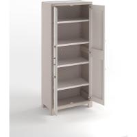 Almacenaje Interior y Exterior | Resina | Estanco al Agua con 2 Puertas y 4 Estantes de Altura Regulable | Color Beige/Arena | 80 x 44 x 182 cm - details 3