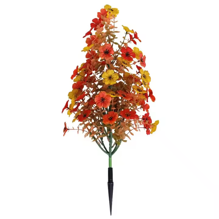 Decoración de césped, planta Artificial, estaca de jardín con estaca, adorno decorativo, decoración de estaca de jardín, decoración de porche, flor de simulación violeta - 1