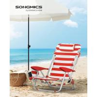 Silla de Camping Portátil Plegable, Ajustable, Bolsillos Laterales, Rojo y Blanco - details 2