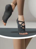Calcetines de algodón transpirables con espalda descubierta, medias profesionales antideslizantes para Yoga, Pilates, baile, Fitness, deportes, Color sólido - details 35