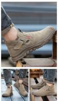 Zapatos de trabajo de seguridad de gamuza de vaca de cuero genuino para hombres, zapatos de soldadura antiestáticos con cabeza compuesta, botas indestructibles - details 7