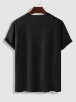 Camiseta casual de algodón de manga corta para hombre con estampado de piña, cuello redondo, color beige claro, ajuste regular, tela no elástica, camiseta de uso diario |     Camisa de cuello redondo |     Textura suave - details 2