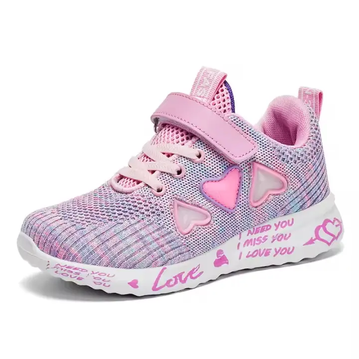 Zapatos informales a la moda para niñas, zapatillas transpirables de malla ligera para niños, Tenis de verano para niños, bonitos zapatos deportivos para correr con dibujos animados - 1