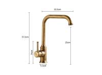 ELLEN grifo de bronce antiguo mezclador de agua fría y caliente grúa montada en cubierta grifo de fregadero de cocina de un solo orificio rotación 360 EL908 - details 2