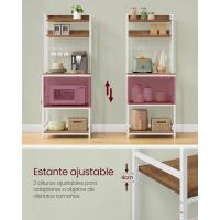 Estantería para Panadería con Toma de Corriente, Soporte de Microondas, Estantería de Cocina, Alambre de Metal, 14 Ganchos, 40 x 80 x 170 cm, Marrón Rústico y Negro - details 52