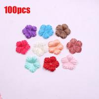 Hojas de seda para manualidades, 100 piezas, rosas, pétalos, accesorio para álbum de recortes, flores artificiales de cinco pétalos - details 0