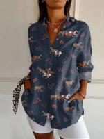 Camisas casuales de moda para mujer al aire libre, calle popular, patrón de flores HD, aumento de 2024 - details 4