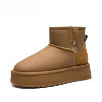 Botas de nieve, nueva moda 2025 con botines sencillos, zapatos de algodón cálidos - details 4