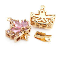 4 juegos de collares de hojas de árbol de latón y circonita de Color dorado de 18K, cierres de conexión, suministros de joyería Diy, accesorios - details 22