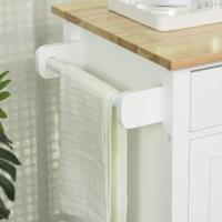 Cocina de Ruedas Mueble Auxiliar con 1 Cajón, 2 Puertas, 3 Estantes Abiertos y Barra Lateral para Comedor Blanco, 107.5x48x89 cm - details 7