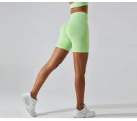 Pantalones cortos de Yoga sin costuras para mujer, mallas deportivas transpirables de secado rápido, de cintura alta, para entrenamiento y gimnasio - details 5