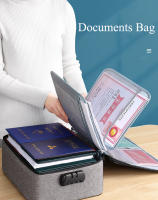 Bolsa de almacenamiento de certificados de documentos para el hogar, caja de carpeta de archivos de viaje multicapa, estuche organizador de tarjetas de crédito de pasaporte a prueba de agua - details 0